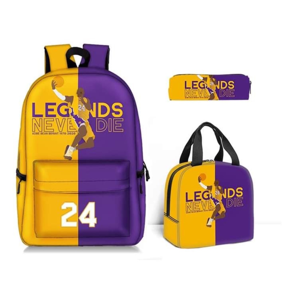 Backpack with lunch and pencil bag